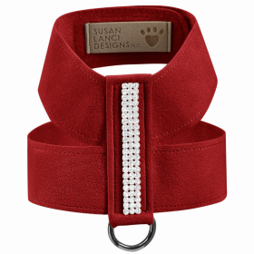 Susan Lanci Designs 3 Row Giltmore Crystals Tinkie Dog Harness (Color: Red, size: large)