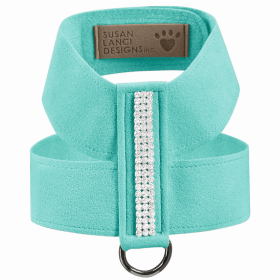 Susan Lanci Designs 3 Row Giltmore Crystals Tinkie Dog Harness (Color: Tiffi Blue, size: XS)