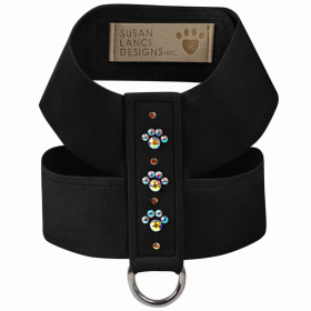 Susan Lanci Designs Crystal Paws Tinkie Dog Harness (Color: Black, size: large)