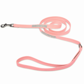 Susan Lanci Designs 3 Row Giltmore Crystals Leash (Color: Red, size: 4 ft)