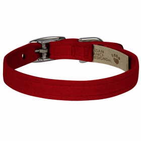 Susan Lanci Designs Plain Dog Collar (Color: Red, size: XL)