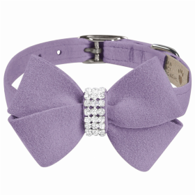 Susan Lanci Designs Nouveau Bow Dog Collar (Color: French Lavender, size: medium)