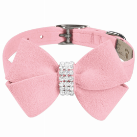 Susan Lanci Designs Nouveau Bow Dog Collar (Color: Puppy Pink, size: large)