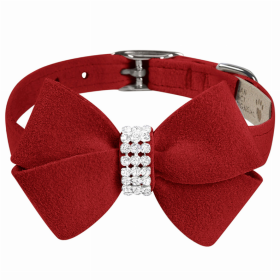 Susan Lanci Designs Nouveau Bow Dog Collar (Color: Red, size: large)