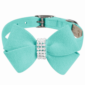 Susan Lanci Designs Nouveau Bow Dog Collar (Color: Tiffi Blue, size: large)