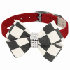 Susan Lanci Windsor Check Nouveau Bow Dog Collar