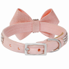 Susan Lanci Designs Puppy Pink Glitzerati Bow 3-Row Dog Collar