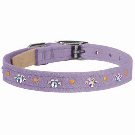 Susan Lanci Designs Crystal Paws Dog Collar (Color: French Lavender, size: large)