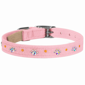 Susan Lanci Designs Crystal Paws Dog Collar (Color: Puppy Pink, size: large)