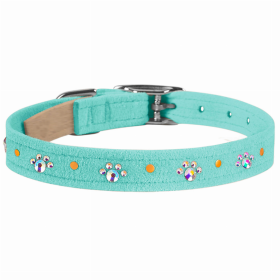 Susan Lanci Designs Crystal Paws Dog Collar (Color: Tiffi Blue, size: large)