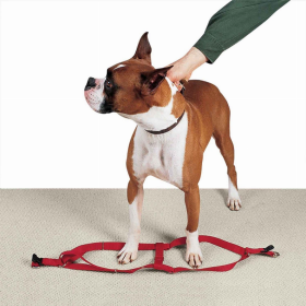 CC Nylon 2 Step Dog Harness (Color: Red, size: 15-25in)