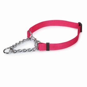 GG Martingale Dog Collar (Color: Pink, size: 13-18in)