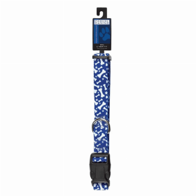 CC Bone Design Dog Collar (Color: Blue, size: 6-10in)