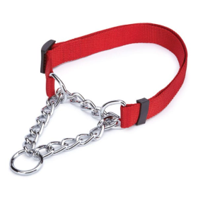 GG Martingale Dog Collar (Color: Red, size: 13-18in)