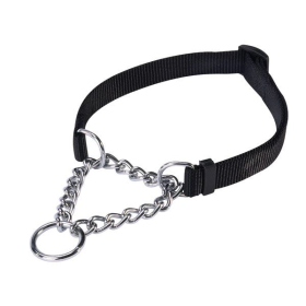 GG Martingale Dog Collar (Color: Black, size: 22-34in)