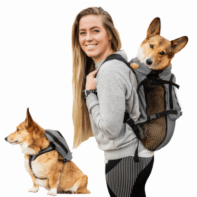 K9 Sport Sack Walk-On Dog Carrier Backpack (Color: Shark Skin Gray, size: Small (13-15" Neck 13-18" Chest))