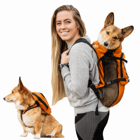 K9 Sport Sack Walk-On Dog Carrier Backpack (Color: Sunset Orange, size: Medium (15-17" Neck 15-21" Chest))