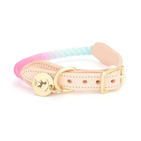 Luxe Royal Collection Leather Rope Dog Collars (Color: Dream)