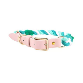 Luxe Royal Collection Leather Rope Dog Collars (Color: Forest Love)