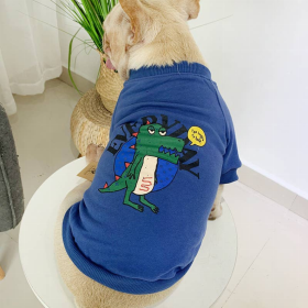 Everyday Dinosaur - Matching Pet and Owner Clothing Set (Color: Blue, size: small)