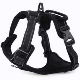 Mr. Peanut's PetTrek Reflective Pet Harness With Matching Leash (Color: Black, size: medium)