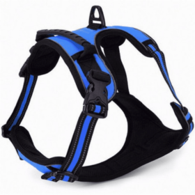 Mr. Peanut's PetTrek Reflective Pet Harness With Matching Leash (Color: Blue, size: large)