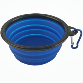 Single Blue Silicone Collapsible Travel Bowl (size: 12oz)