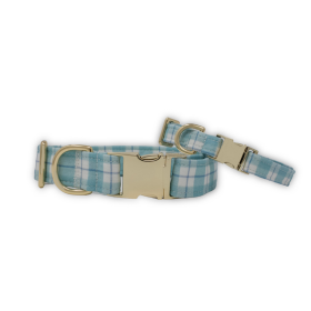 Seaside Plaid Classic Dog Collar (size: XS)