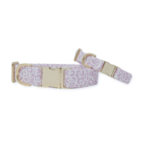 French Lavender Rosette Classic Dog Collar (size: M)