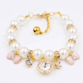 Princess Pearl Dog Charm Collar (size: small)