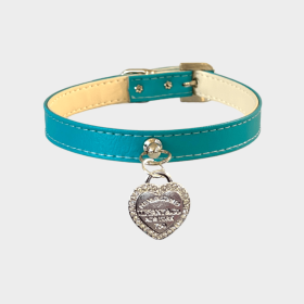 Rhinestone Heart Sniffany Dog Collar (size: 12")