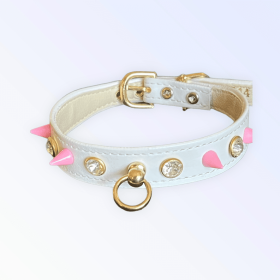 Rockstar Chic Dog Collar (Color: Pink, size: 10")