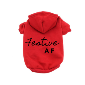 Festive AF Hoodie (Color: Red, size: X Small)