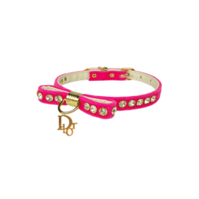 Dior-able Velvet Bow Dog Collar (size: 14")