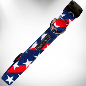 Walk-e-Woo Stars & Stripes Dog Collars (size: L 1" width fits 14-25" neck)