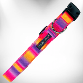 Walk-e-Woo Tie Dye Dog Collars (Color: Pink/Purple, size: S 3/4" width fits 10-14" neck)