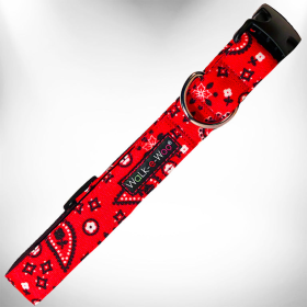 Walk-e-Woo Bandana Dog Collars (Color: Red, size: XS 5/8" width fits 8-12" neck)