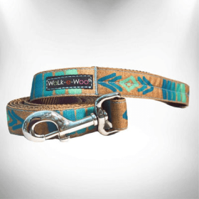 Walk-e-Woo Tribal Dog Leads (Color: Teal, size: REGULAR Lead 1" width- 5' length)