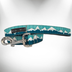 Walk-e-Woo Snowcap Mountain Dog Leash (Color: Wintergreen, size: THIN 5/8" width- 5' long)