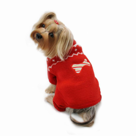 Holiday Dog Sweater With Candy Cane Bone Design (size: XS)