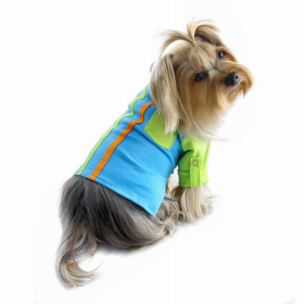 Knit Cotton Dog Shirt with Contrast and Roll-Up Sleeves (size: small)