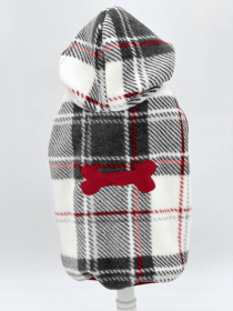 "Snowy Roads" Luxe Fleece Blanket Hoodie in Lodge Plaid (size: LG)