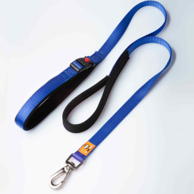 Canny Dog Leash (Color: Blue, size: Puppy/small dog - 5/8" width 4 ft length)