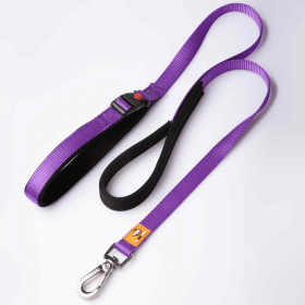 Canny Dog Leash (Color: Purple, size: Medium/large dog - 1" width 4ft length)