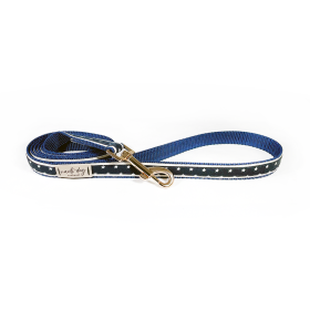 Independence Patriotic American Star Navy Ribbon Dog Leash (Color: Gold)