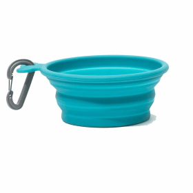 Messy Mutts Silicone Collapsible Bowl (Color: Blue, size: small)