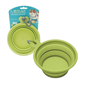 Messy Mutts Silicone Collapsible Bowl (Color: Green, size: small)