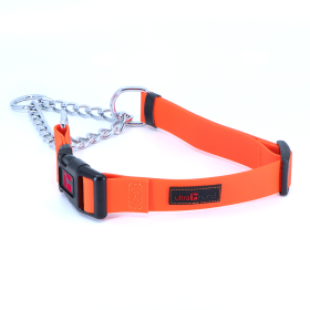 Martingale Dog Collar in Vibrant Multi-Color Design by Ultrahund (Color: Orange, size: 16"-22" x 1")