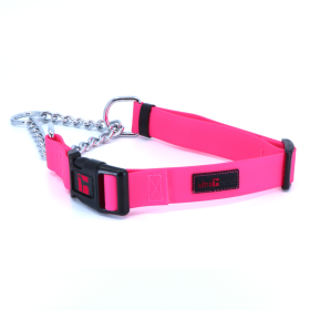 Martingale Dog Collar in Vibrant Multi-Color Design by Ultrahund (Color: Pink, size: 16"-22" x 1")