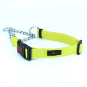 Martingale Dog Collar in Vibrant Multi-Color Design by Ultrahund (Color: Yellow, size: 12"-16" x 3/4")